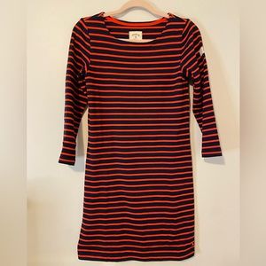 Joules 3/4 Sleeve Striped Dress